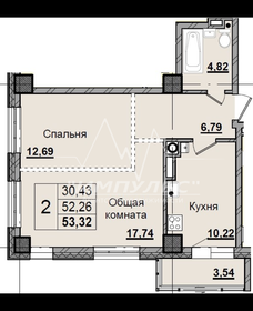 Квартира 41 м², 1-комнатная - изображение 3