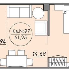 Квартира 51,3 м², 1-комнатная - изображение 2