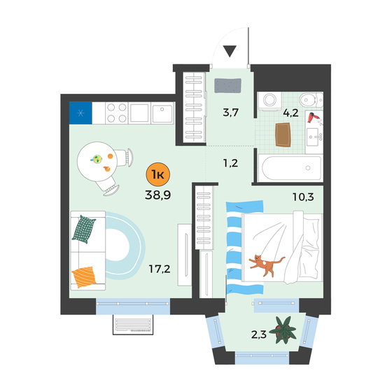 36 м², 1-комнатная квартира 6 600 000 ₽ - изображение 83