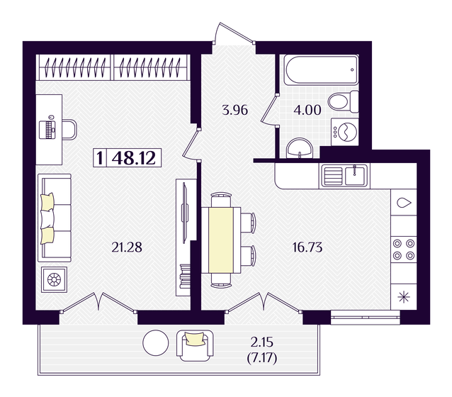 44,7 м², 1-комнатная квартира 11 493 040 ₽ - изображение 44