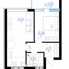 Квартира 45 м², 1-комнатная - изображение 5