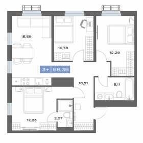 Квартира 68,4 м², 3-комнатная - изображение 1