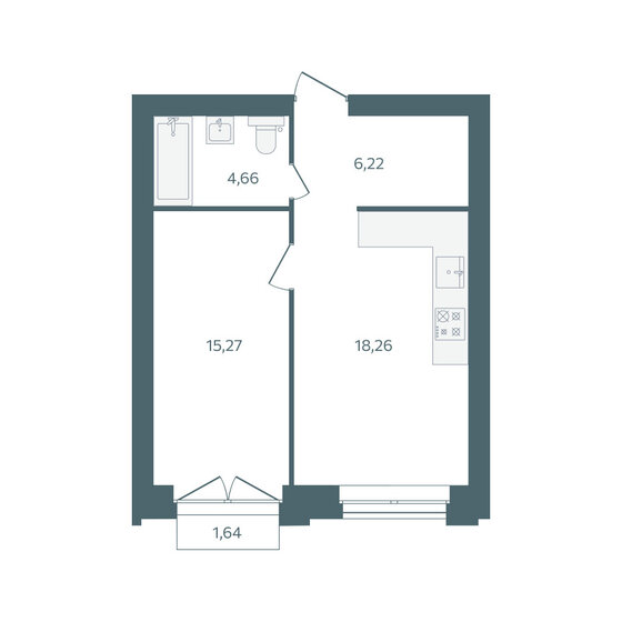 44,5 м², 1-комнатная квартира 6 420 000 ₽ - изображение 90