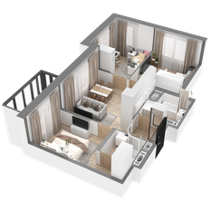 Квартира 63,4 м², 3-комнатная - изображение 3