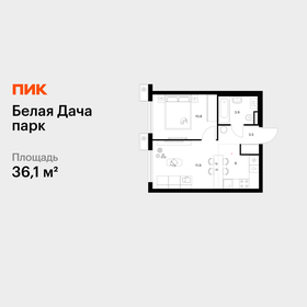 Квартира 36,1 м², 1-комнатная - изображение 1