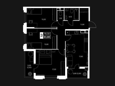 Квартира 83,8 м², 3-комнатная - изображение 1