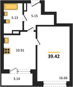 Квартира 39,4 м², 1-комнатная - изображение 1
