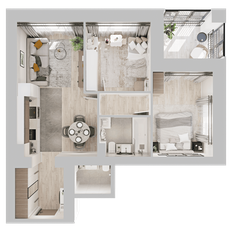 Квартира 55 м², 2-комнатная - изображение 4