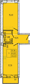 Квартира 45,7 м², 1-комнатная - изображение 1