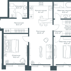 Квартира 91,1 м², 3-комнатная - изображение 2