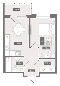 Квартира 36,1 м², 1-комнатная - изображение 1