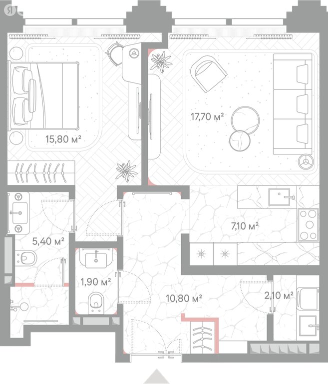 Варианты планировок ЖК «Николь» - планировка 2