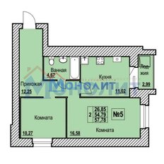 Квартира 57,8 м², 2-комнатная - изображение 4