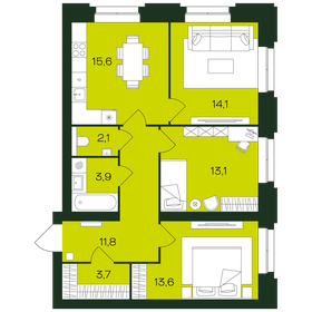 Квартира 77,9 м², 3-комнатная - изображение 1