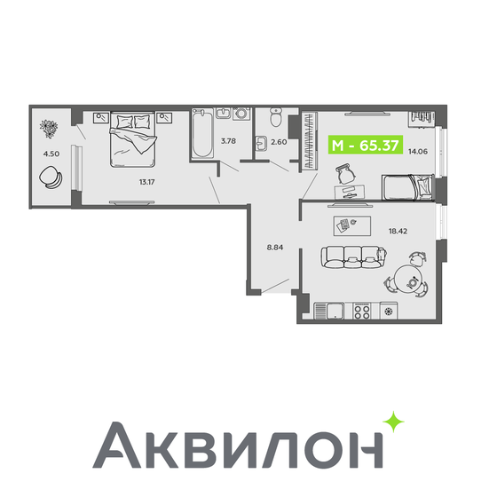 64,7 м², 3-комнатная квартира 10 059 621 ₽ - изображение 44