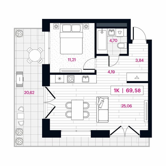 30 м², 1-комнатная квартира 3 400 000 ₽ - изображение 94