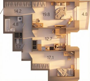 Квартира 71,7 м², 2-комнатная - изображение 1
