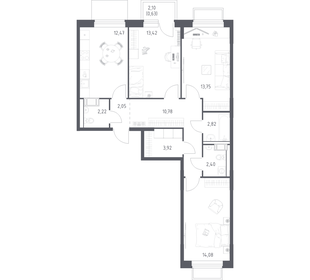 Квартира 78,5 м², 3-комнатная - изображение 1