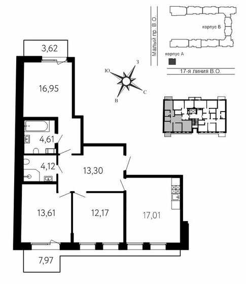 81 м², 3-комнатная квартира 23 990 000 ₽ - изображение 124