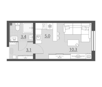 Квартира 21,8 м², студия - изображение 1