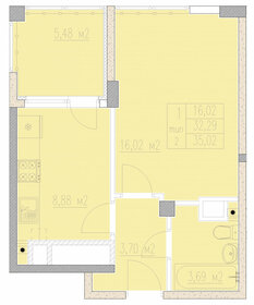 Квартира 35 м², 1-комнатная - изображение 1