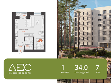 Квартира 34 м², студия - изображение 1