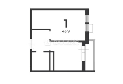 Квартира 43,9 м², 1-комнатная - изображение 1