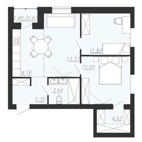 Квартира 63,3 м², 2-комнатная - изображение 2