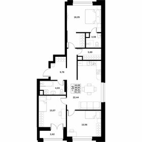 Квартира 89,9 м², 3-комнатная - изображение 1