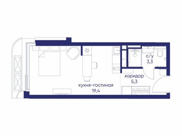 Квартира 28 м², студия - изображение 1