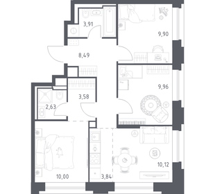 Квартира 62,4 м², 3-комнатная - изображение 1