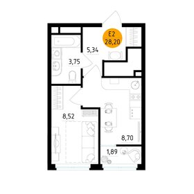 Квартира 28,2 м², 1-комнатная - изображение 1