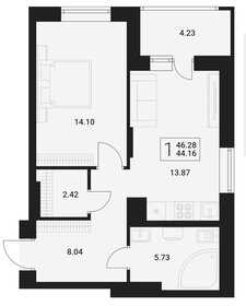 Квартира 47,2 м², 1-комнатная - изображение 1