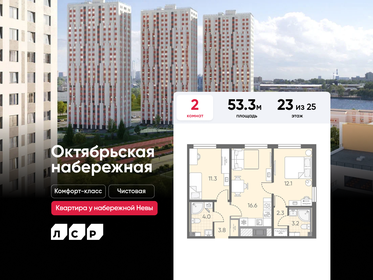 Квартира 53,3 м², 2-комнатная - изображение 1