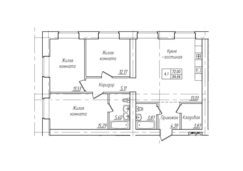 77,5 м², 2-комнатная квартира 9 230 000 ₽ - изображение 79