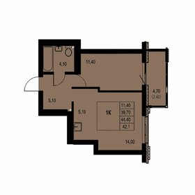 Квартира 42,1 м², 1-комнатная - изображение 1
