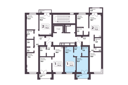Квартира 40,7 м², 1-комнатная - изображение 2