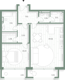 Квартира 96,6 м², 1-комнатная - изображение 2