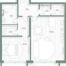 Квартира 96,6 м², 1-комнатная - изображение 2
