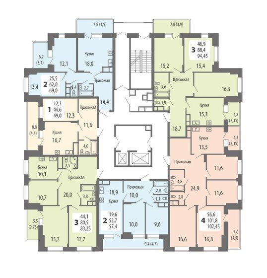 105,4 м², 3-комнатная квартира 12 000 000 ₽ - изображение 114