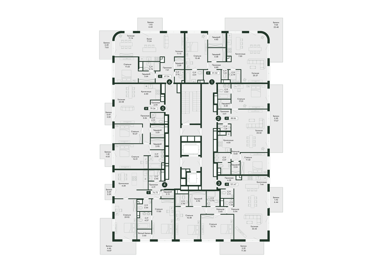 88,4 м², 2-комнатная квартира 34 216 988 ₽ - изображение 26