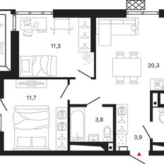 Квартира 61,8 м², 2-комнатная - изображение 3