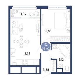 Квартира 38,6 м², 1-комнатная - изображение 1