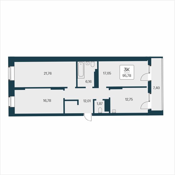 95,8 м², 3-комнатная квартира 15 100 000 ₽ - изображение 14