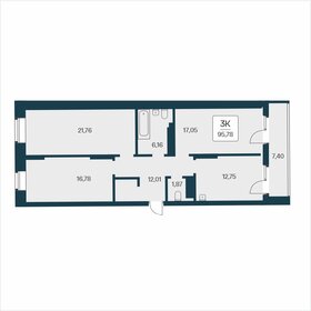 Квартира 95,8 м², 3-комнатная - изображение 1