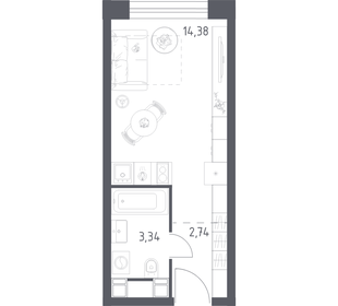 Квартира 20,5 м², студия - изображение 1