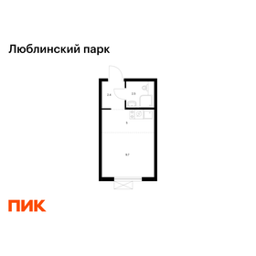 Квартира 19,6 м², студия - изображение 1