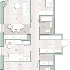 Квартира 83,1 м², 3-комнатная - изображение 2