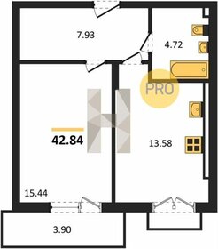 Квартира 42,8 м², 1-комнатная - изображение 1