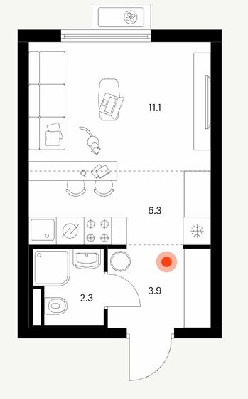 19,6 м², квартира-студия 7 000 000 ₽ - изображение 61